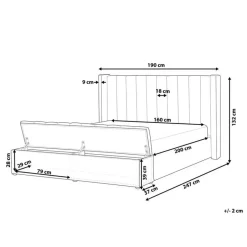 Beliani NOYERS - Bed met opbergruimte - Roze - 160 x 200 cm - Fluweel Discount