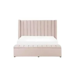 Beliani NOYERS - Bed met opbergruimte - Roze - 160 x 200 cm - Fluweel Discount