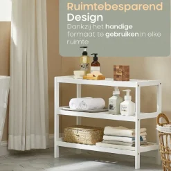 O'DADDY Bamboe Schoenenrek - 3 Laags - Voor 12 Paar - Wit - 70x26x55 cm Hot