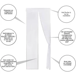 O'DADDY O’DADDY Deurgordijn – Magnetisch Vliegengordijn - 100x230cm – hor Wit New