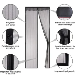 O'DADDY O’DADDY Deurgordijn – Magnetisch Vliegengordijn - 92x230cm – Zwart Best