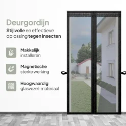 O'DADDY Deurgordijn Deluxe FIBER - Magnetisch Vliegengordijn 92x230 Zwart Discount