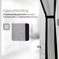 O'DADDY Deurgordijn Deluxe FIBER - Magnetisch Vliegengordijn 100x210 Zwart