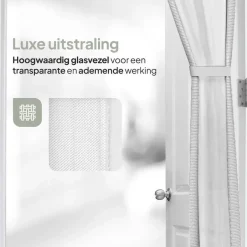 O'DADDY Deurgordijn Deluxe FIBER 92x220 - Magnetisch Vliegengordijn Wit Clearance