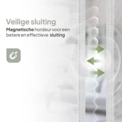 O'DADDY Deurgordijn Deluxe FIBER 92x220 - Magnetisch Vliegengordijn Wit Clearance