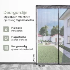 O'DADDY Deurgordijn Deluxe FIBER - Magnetisch Vliegengordijn 140x260 Zwart Hot