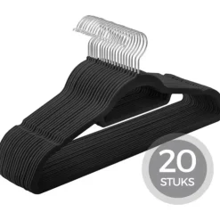 O'DADDY Fluwelen Kledinghangers - 20 Stuks - Antislip - Zwart