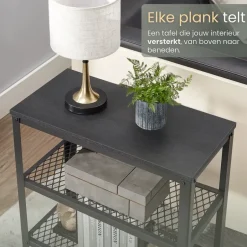 O'DADDY Industriële Wandtafel - 2 Gaasplanken - 60x30x60 cm - Zwart Sale