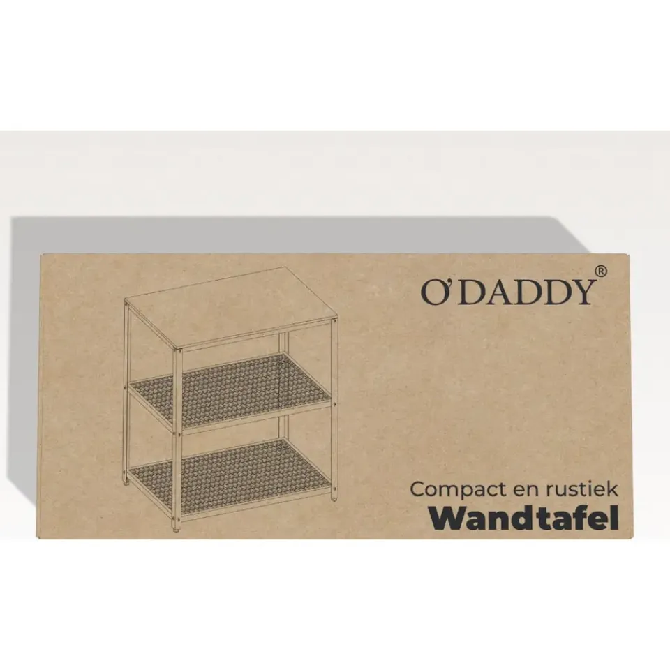 O'DADDY Industriële Wandtafel - Rustiek Bruin - 60x30x60 cm