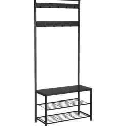 O'DADDY Kapstok met Schoenenrek - Zwart - 9 Haken - 2-Laags Rek Sale