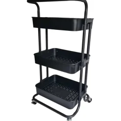 O'DADDY Keukentrolley - Zwart - 3 Lagen - 3 Manden - Verrijdbaar Best