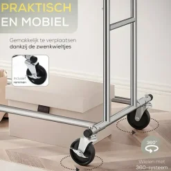 O'DADDY Kledingrek - Dubbele Stang - Uitschuifbaar & Verstelbaar - 110 kg