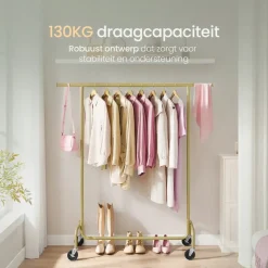 O'DADDY Kledingrek op Wielen - 130 Kg Draagvermogen - Verchroomd Metaal Clearance