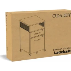 O'DADDY Ladekast - Nachtkastje - 44x42x69 cm - Zwart - Mobiel en Duurzaam Sale