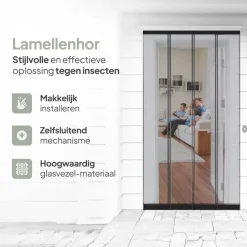 O'DADDY Lamellenhor - 100x260 cm - Deurgordijn zwart Hot