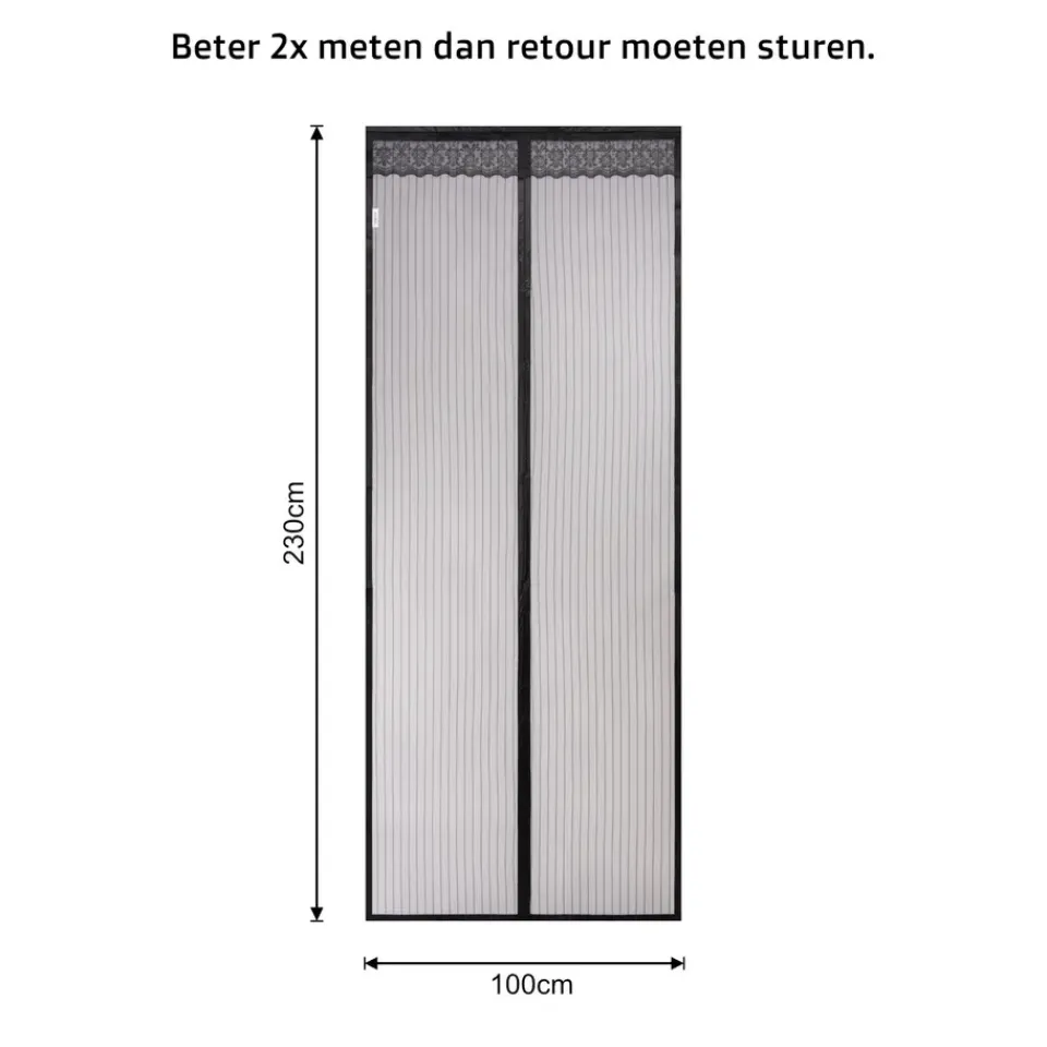 O'DADDY Magnetisch Vliegengordijn - Deurgordijn 100x230cm - Zwart Outlet
