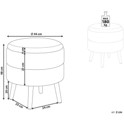 Leen Bakker OKATON - Hocker met opbergruimte - Wit - Bouclé