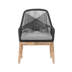 Beliani OLBIA - Tuinset voor 4 Rond - Grijs/Zwart - Vezelcement Outlet