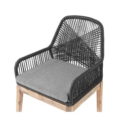 Beliani OLBIA - Tuinset voor 4 Rond - Grijs/Zwart - Vezelcement Outlet