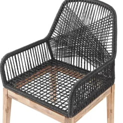 Beliani OLBIA - Tuinset voor 4 Rond - Grijs/Zwart - Vezelcement Outlet