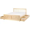 Beliani OLENDON - Bed met 4 lades - Lichtbruin - 140 x 200 cm - Dennenhout Discount