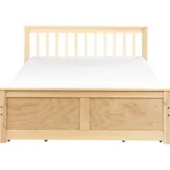 Beliani OLENDON - Bed met 4 lades - Lichtbruin - 140 x 200 cm - Dennenhout Discount