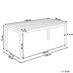 Beliani OMBRIANO - Tuintafel - Lichtbruin - 180 x 90 cm - Acaciahout Discount