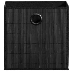 Leen Bakker Opbergbox Kenzi bamboe - zwart - 31x31x31 cm Hot