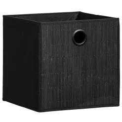 Leen Bakker Opbergbox Kenzi bamboe - zwart - 31x31x31 cm Hot