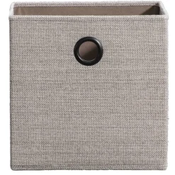 Leen Bakker Opbergbox Kenzi linnen - taupe - 31x31x31 cm Hot