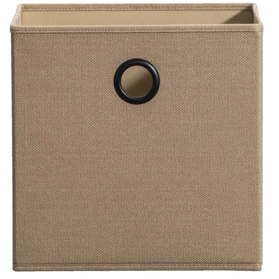 Leen Bakker Opbergbox Kenzi linnen - zand - 31x31x31 cm