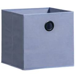 Leen Bakker Opbergbox Kenzi stof - blauw - 31x31x31 cm Online