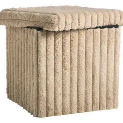 Leen Bakker Opbergbox opvouwbaar - fluffy taupe - 38x38x38 cm New