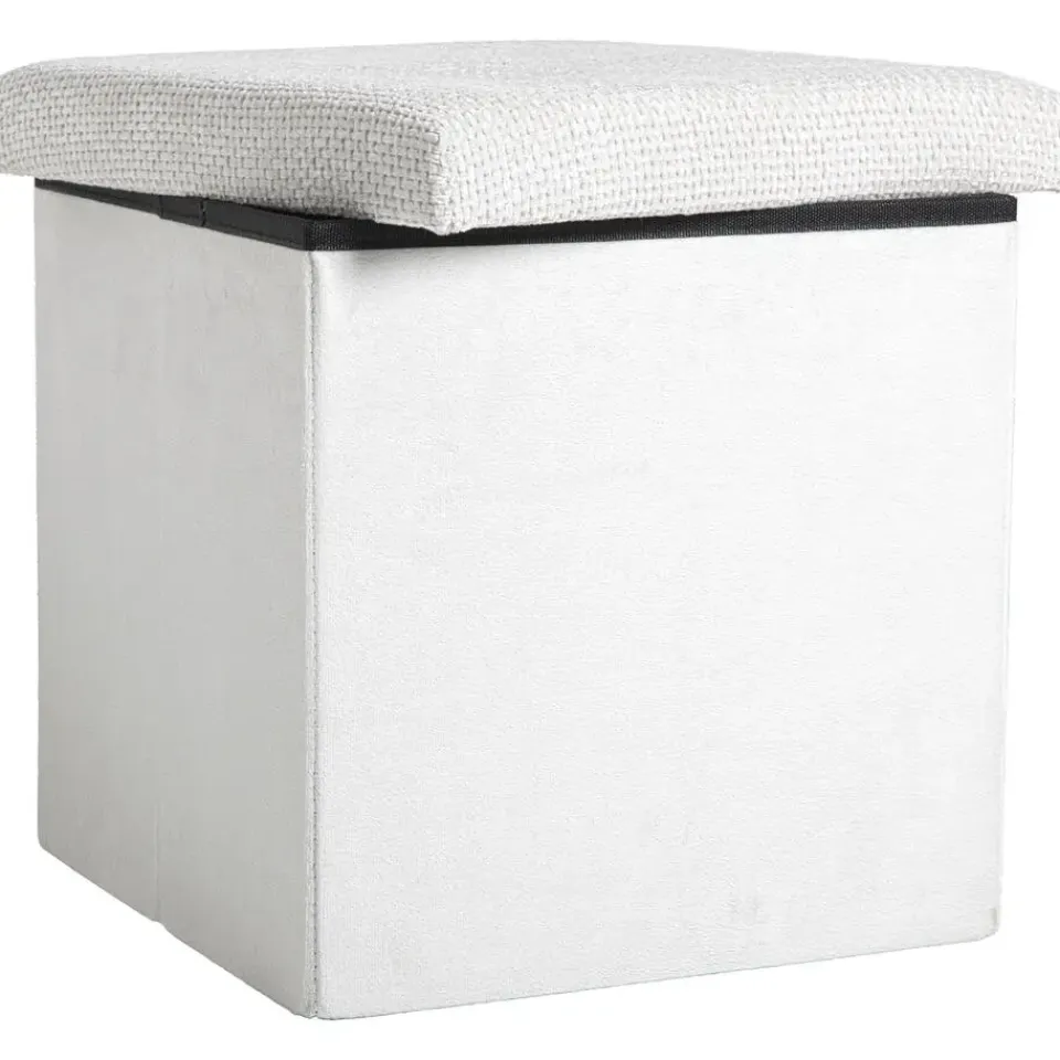 Leen Bakker Opbergbox opvouwbaar - off-white - 38x38x38 cm