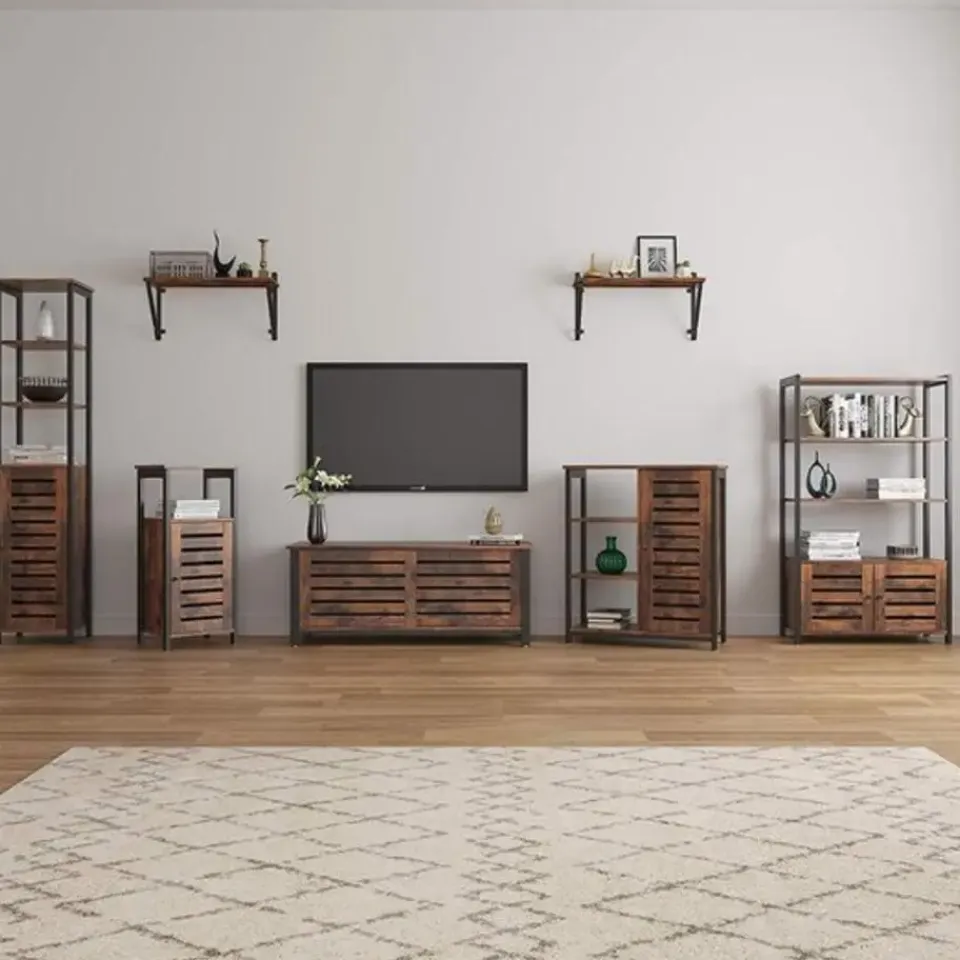 Parya Home Opbergkast - Staande smalle kast - 3 Open Planken Rustiek Bruin Online