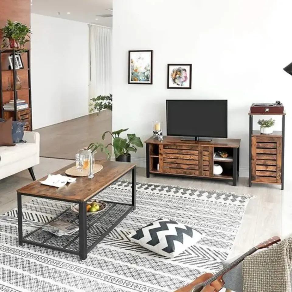 Parya Home Opbergkast - Staande smalle kast - 3 Open Planken Rustiek Bruin Online