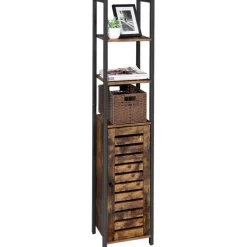 Parya Home Opbergkast - Staande smalle kast - 3 Open Planken Rustiek Bruin Online