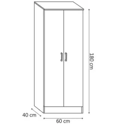 Rousseau Opbergkast Ray 60cm met 2 deuren en 4 legplanken - grijze eik Discount