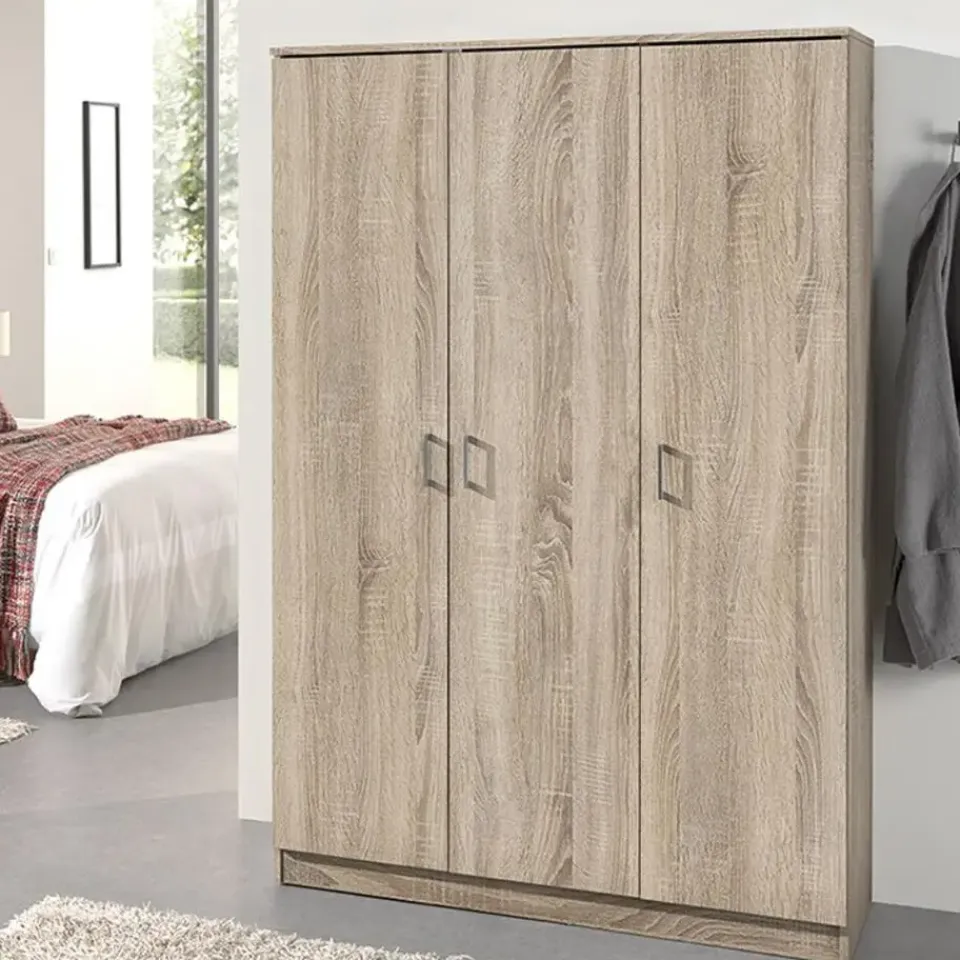 Rousseau Opbergkast Ray 120cm met 3 deuren en 4 legplanken - sonoma eik Best