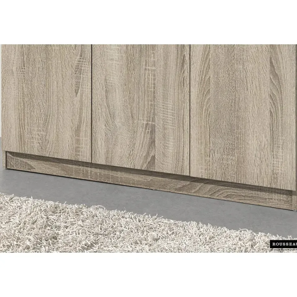 Rousseau Opbergkast Ray 120cm met 3 deuren en 4 legplanken - sonoma eik Best