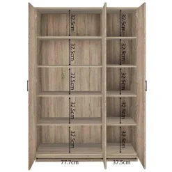 Rousseau Opbergkast Ray 120cm met 3 deuren en 4 legplanken - sonoma eik Best