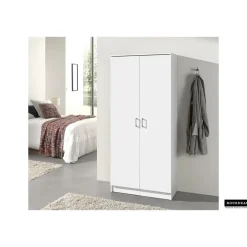 Rousseau Opbergkast Ray 80cm met 2 deuren en 4 legplanken - wit Outlet