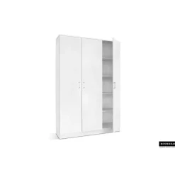 Rousseau Opbergkast Ray 120cm met 3 deuren en 4 legplanken -wit Outlet