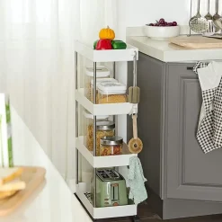 Merkloos Opbergtrolley - 4 niveaus - 40x86x22 cm - wit Online