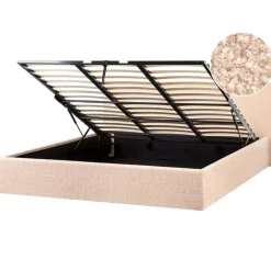 Beliani ORBEY - Bed met opbergruimte - Beige - 180 x 200 cm - Bouclé Discount