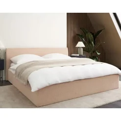 Beliani ORBEY - Bed met opbergruimte - Beige - 180 x 200 cm - Bouclé Discount