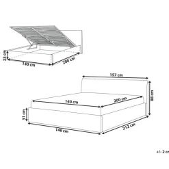 Beliani ORBEY - Bed met opbergruimte - Beige - 140 x 200 cm - Bouclé Best