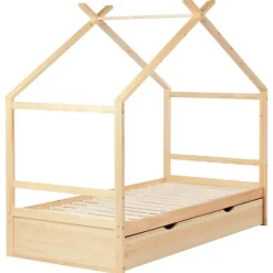 Beliani ORGEVAL - Daybed voor kinderen - Lichtbruin - 90 x 200 cm - Grenenhout New