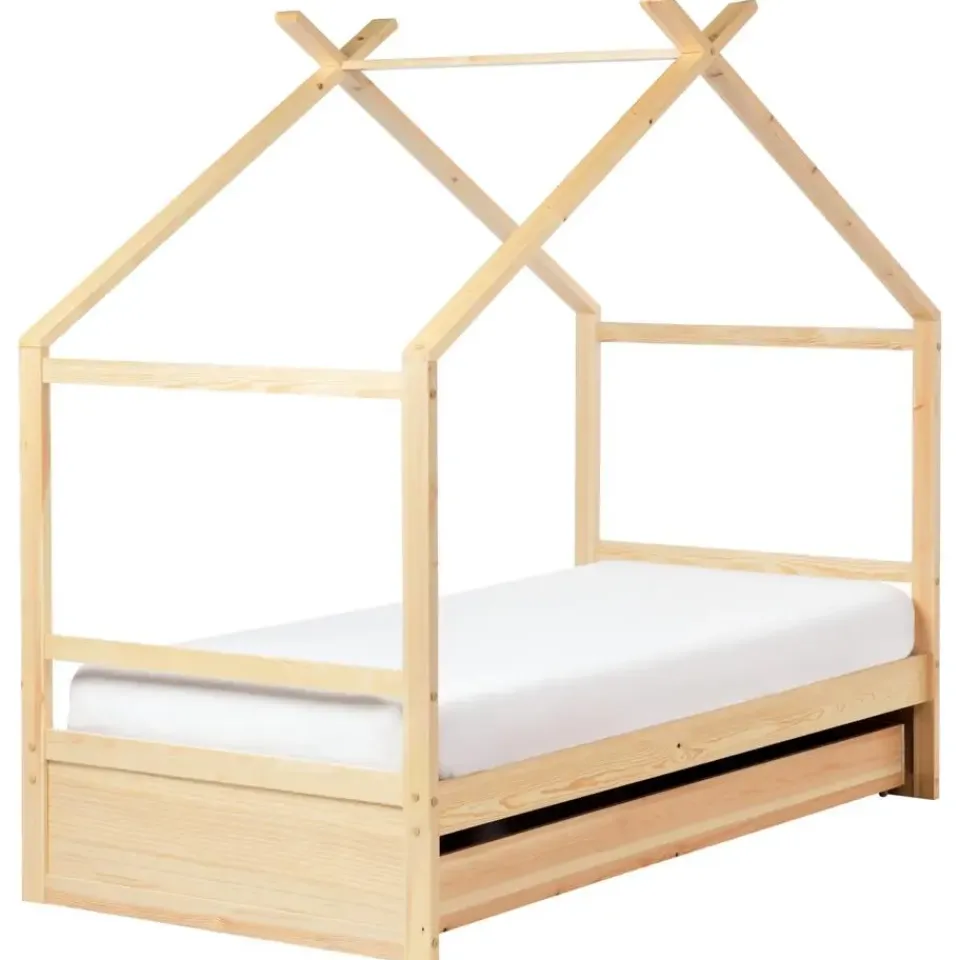 Beliani ORGEVAL - Daybed voor kinderen - Lichtbruin - 90 x 200 cm - Grenenhout New