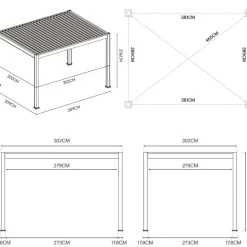 Orion Deluxe overkapping elektrisch met LED 300 x 400 antraciet Sale